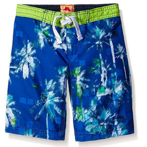 Tommy Bahama Boys Palm Tree Swim Trunks Blue Size 4